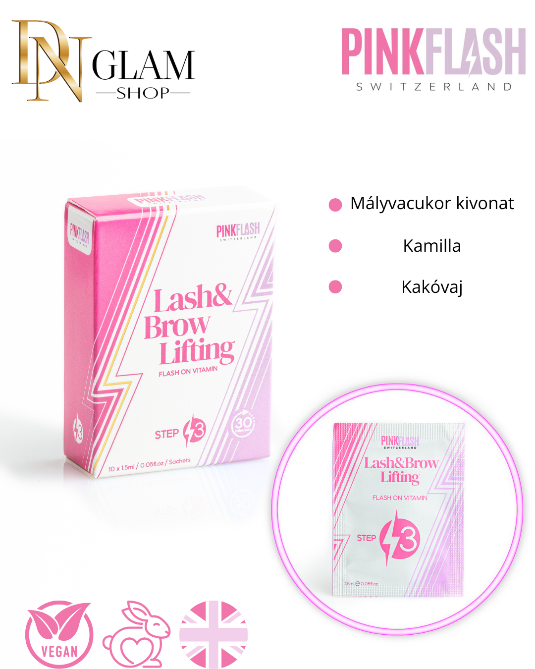 Pink Flash Switzerland – Professzionális Szempilla és Szemöldök Lifting Szett