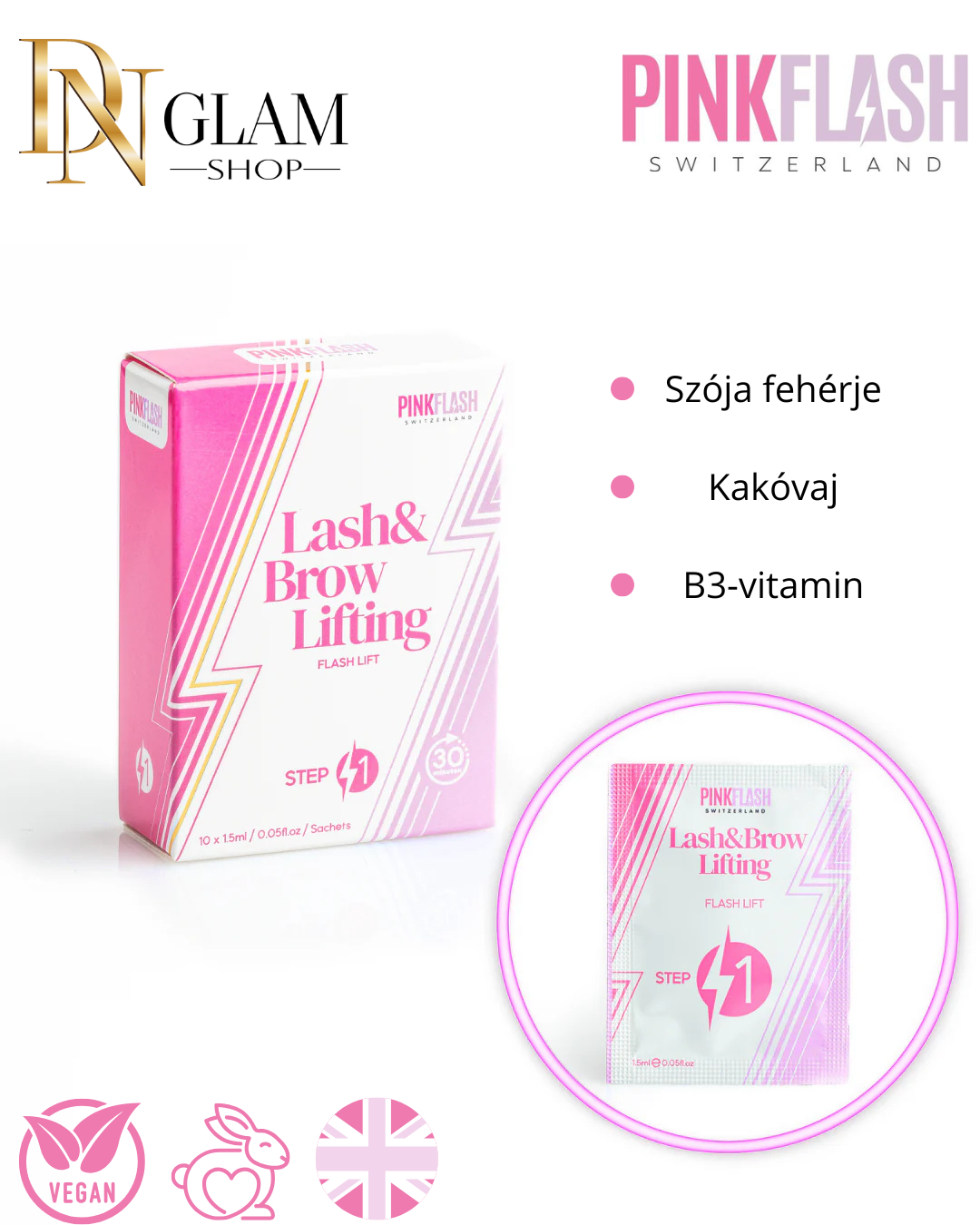 Flash Lift Lifting Krém (Step 1) – Szempilla és Szemöldök Formázáshoz (10x1,5 ml)