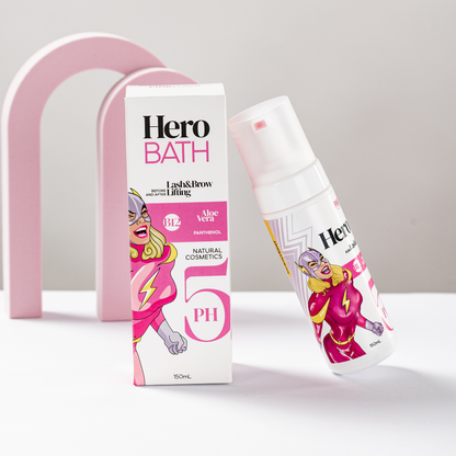 HERO BATH – Természetes Tisztító Sampon Szempillára és Szemöldökre | 150 ml