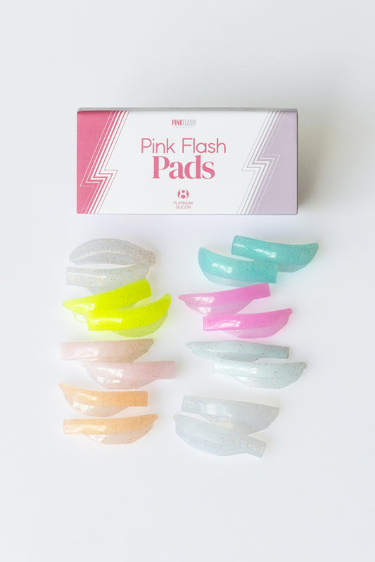 Pink Flash Szilikon Lifting Pad Szett – 8 Méret, Platina szilikon Szempilla Formázáshoz